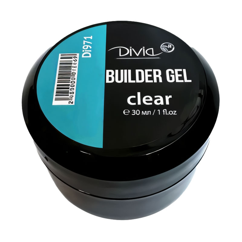 Моделювальний гель для нарощування нігтів Divia Builder Gel Clear Прозорий, 30 мл